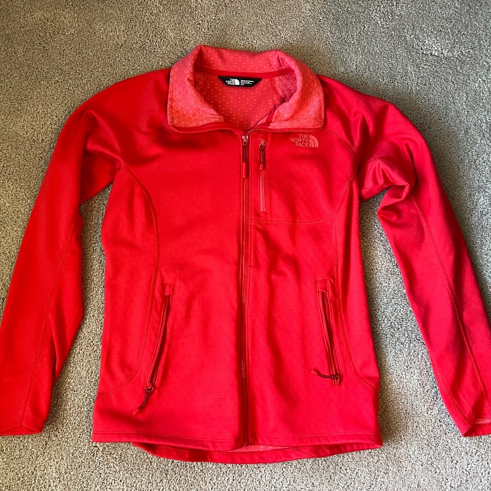 The North Face Red Full-Zip Up Size S